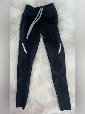 CW-X Black Leggings with Silver Reflective Accents